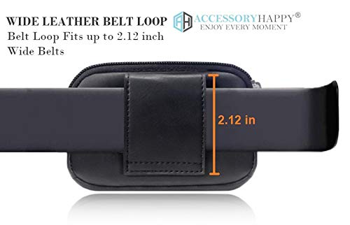 AccessoryHappy RFID Belt Loop Wallets for Men - Minimalist Genuine Leather Money Carrier Clip Wallet
