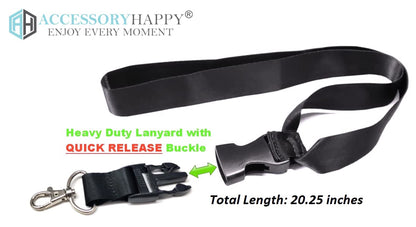 AccessoryHappy AH Universal Heavy Duty Cell Phone Carrying Lanyard Leash Neck Strap Tether Holder Quick Release Buckle Smart Cell Holder Case for iPhone, Galaxy & Most Smartphone Black