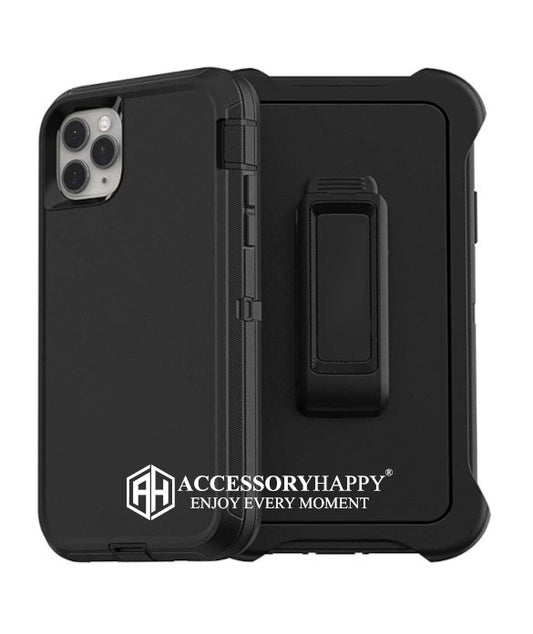 Armor Rugged Defender Case for iPhone 11 Pro Protective Case with Belt Clip Holster, Heavy Duty-BLACK