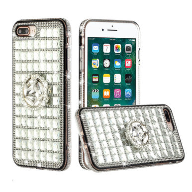 iPhone 12 Mini Full Bling Case with [Ring Kickstand] Cute Glitter Sparkle Bling Diamond Rhinestone -Clear
