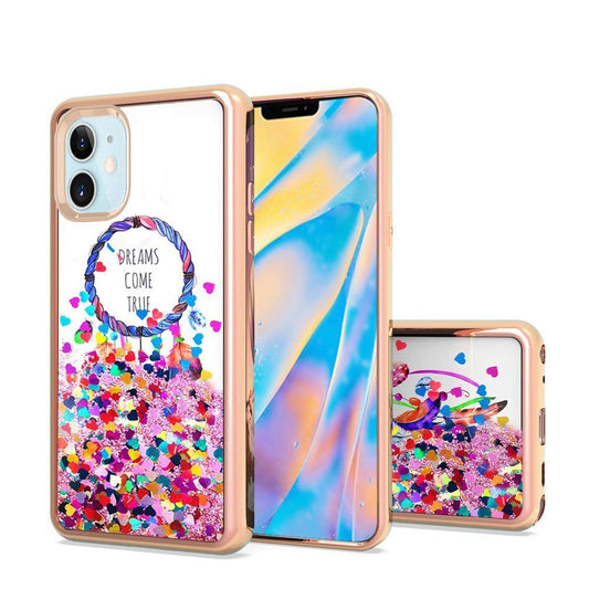 iPhone 12 Mini Glitter Phone Case Girly Women Bling Sparkle Luxury Flowing Floating Quicksand Waterfall Clear Soft TPU Case Cover  - DREAMS COME TRUE